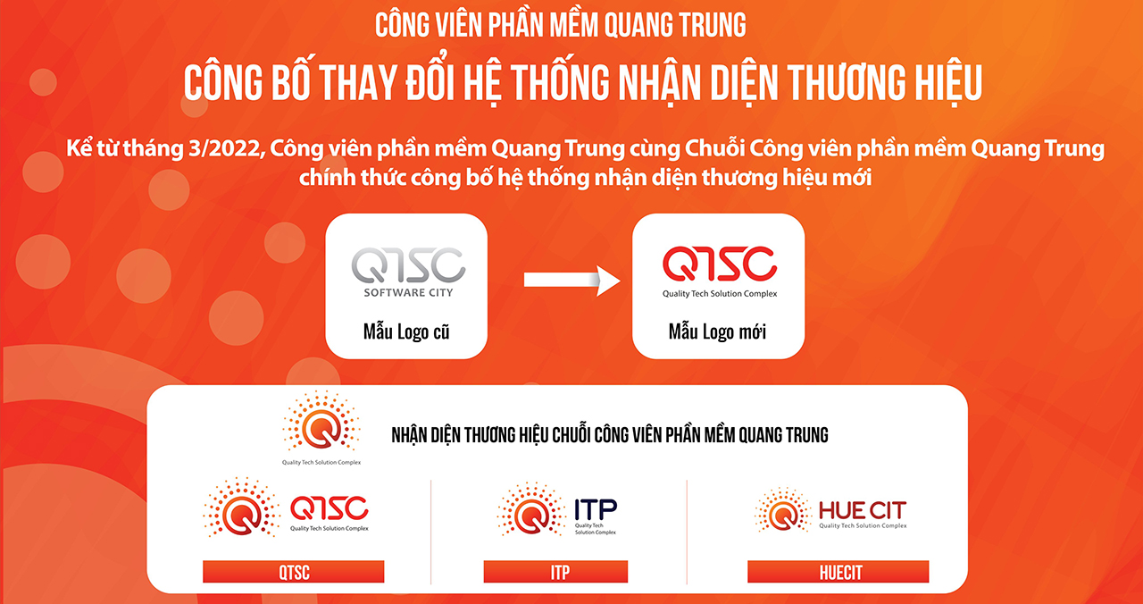 Hệ thống nhận diện thương hiệu mới của Công viên Phần mềm Quang Trung và Chuỗi Công viên Phần mềm Quang Trung bắt đầu áp dụng từ tháng 3/2022.