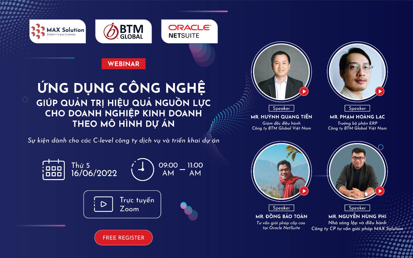 BTM Global Việt Nam tổ chức sự kiện trực tuyến “Ứng dụng công nghệ giúp quản trị hiệu quả nguồn lực cho doanh nghiệp kinh doanh theo mô hình dự án”
