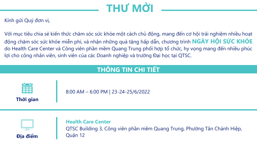 Ngày hội sức khỏe - Health day tại QTSC