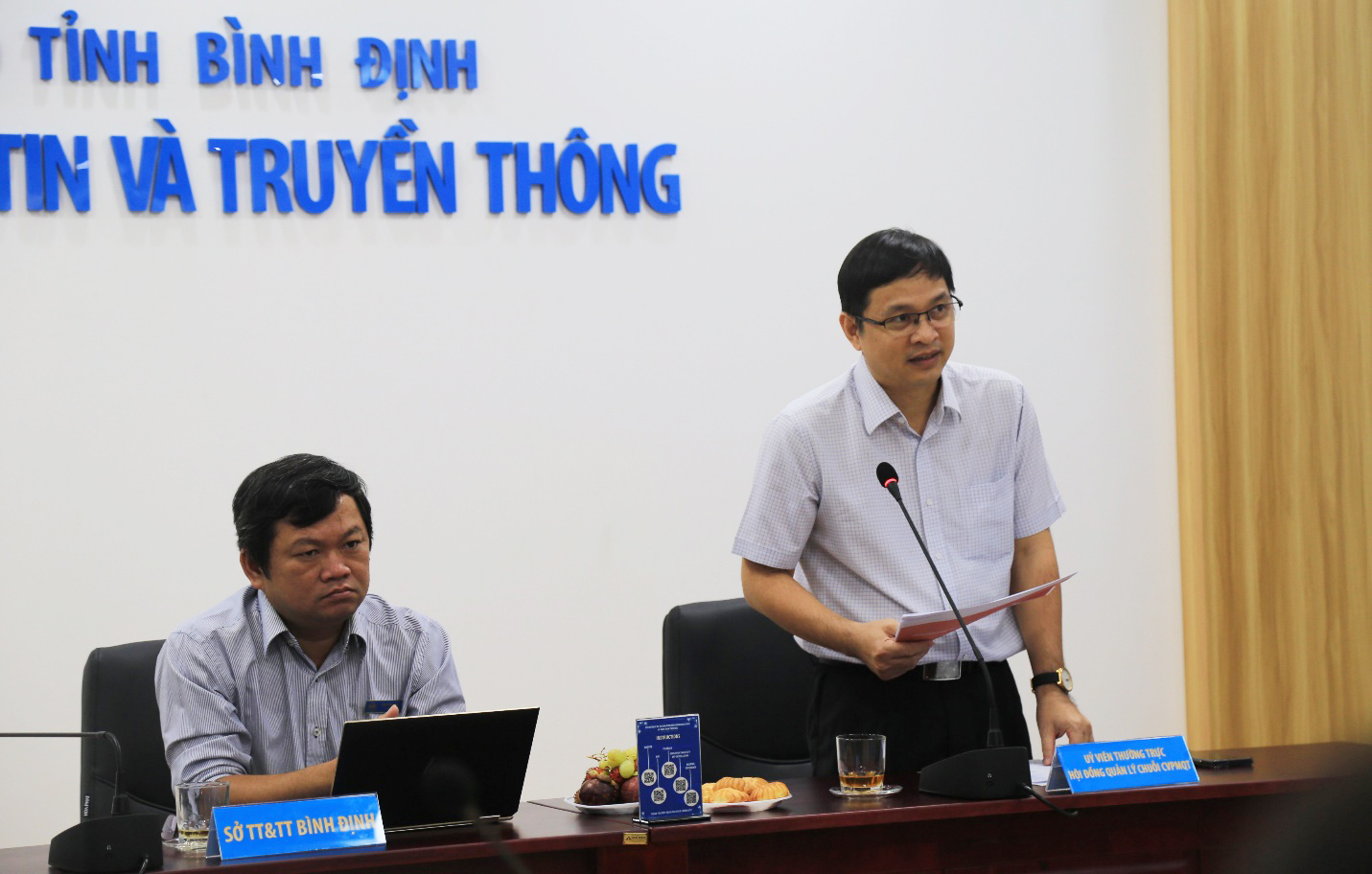 Ông Lâm Nguyễn Hải Long, Giám đốc QTSC, Ủy viên thường trực Hội đồng quản lý Chuỗi phát biểu tại cuộc họp