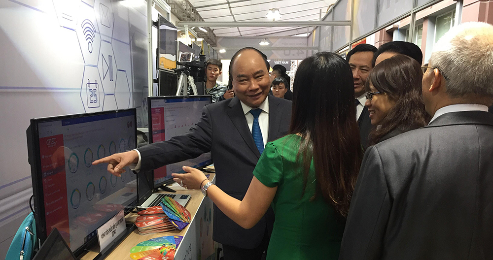 QTSC đón tiếp Thủ tướng tại triển lãm thành tựu công nghệ Việt Nam của Bộ Thông tin và Truyền thông