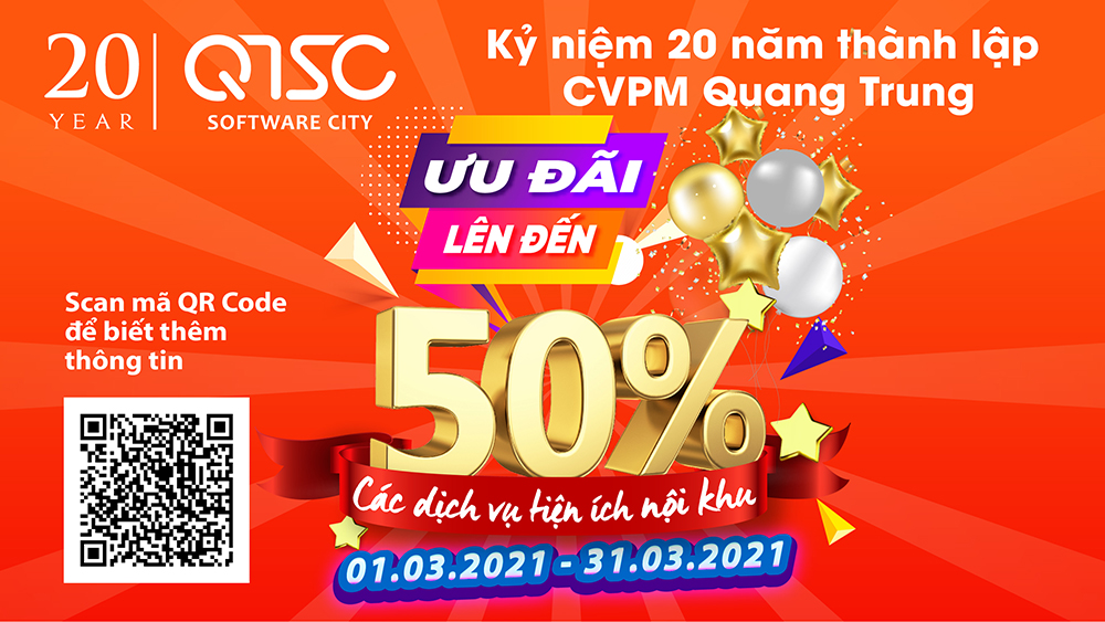 Tháng khuyến mãi nhân kỷ niệm 20 năm thành lập Công viên phần mềm Quang Trung