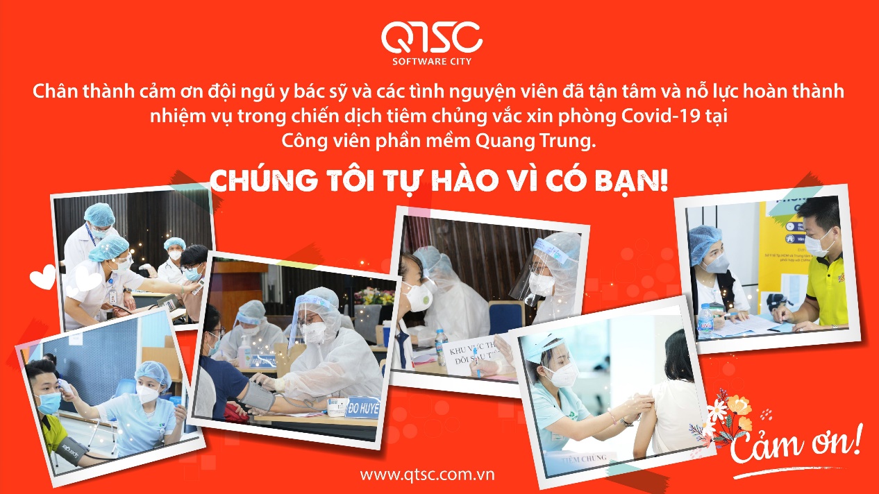 Hoàn thành mũi tiêm thứ 2 vắc xin ngừa Covid-19  tại Công viên phần mềm Quang Trung