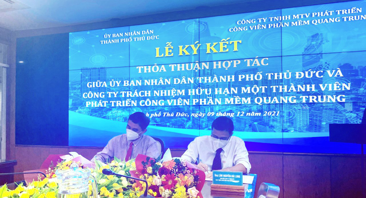 Ủy ban nhân dân thành phố Thủ Đức tổ chức Lễ Ký kết bản ghi nhớ hợp tác với Công viên phần mềm Quang Trung giai đoạn 2021 – 2025