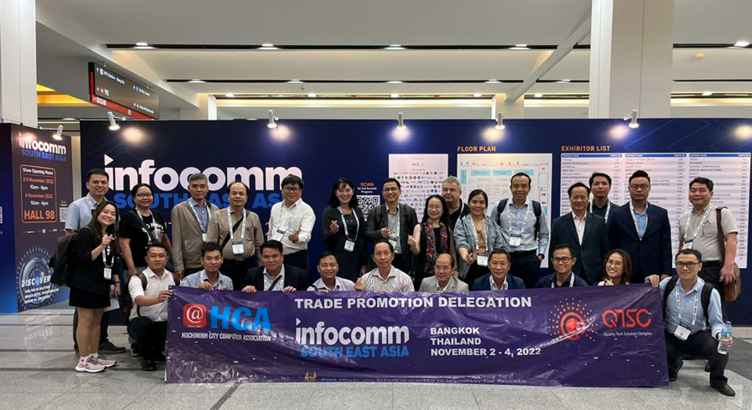 QTSC and HCA held a trade promotion delegation to InfoComm Southeast Asia 2022 in Thailand