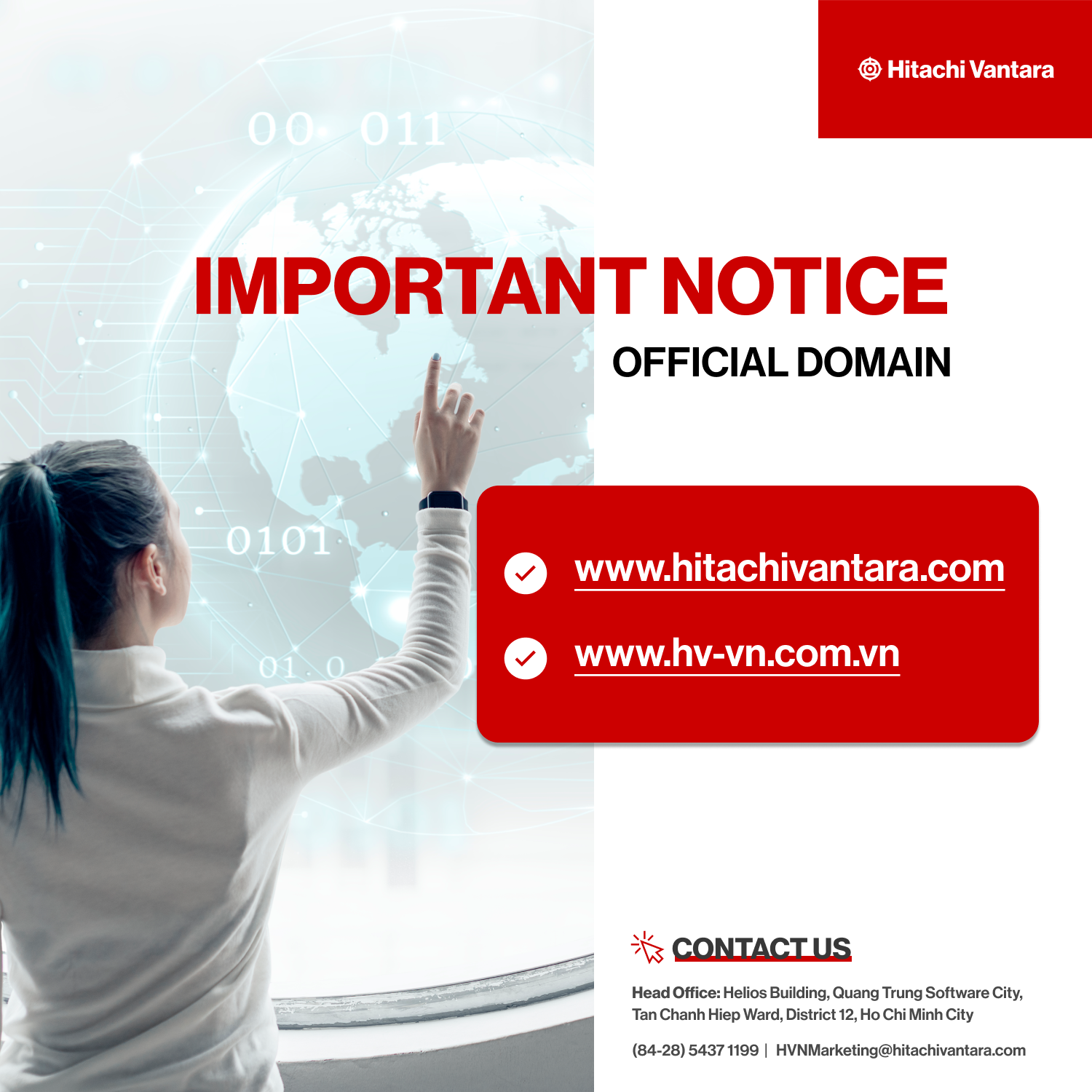 Official domain confirmation for Hitachi Vantara Vietnam