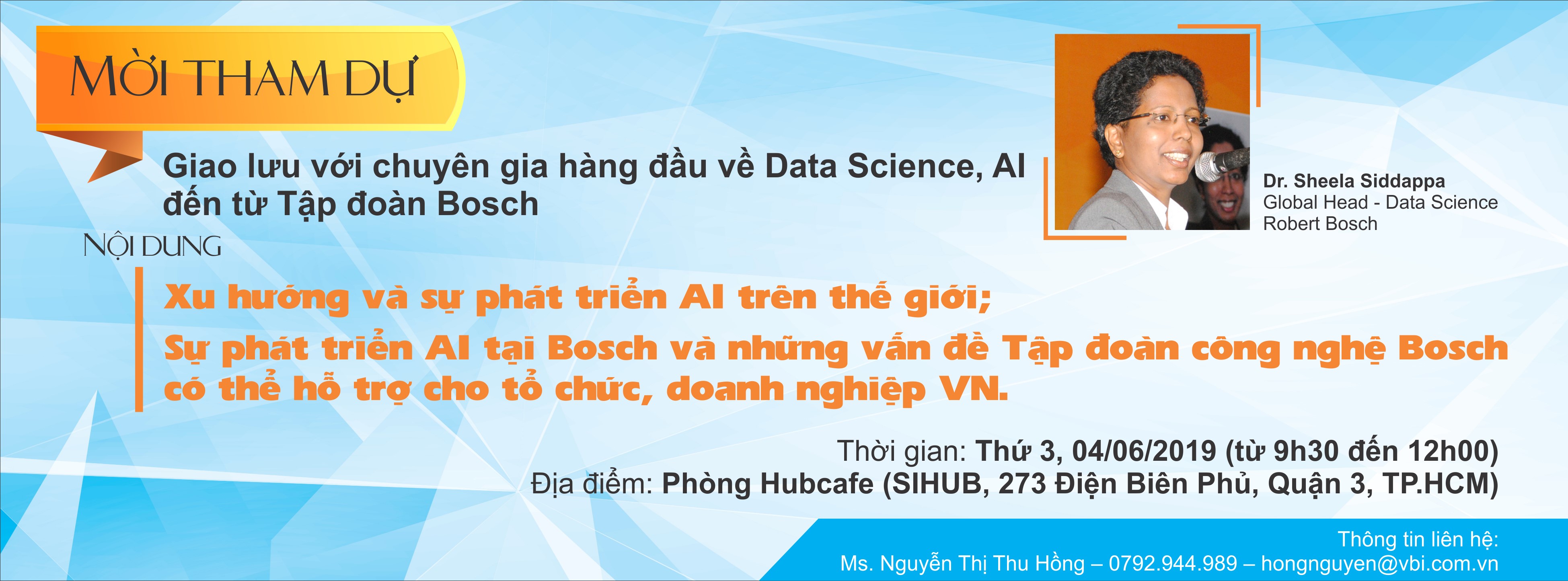 Mời tham dự giao lưu với chuyên gia hàng đầu ứng dụng về AI, IoT, khoa học dữ liệu đến từ Ấn Độ