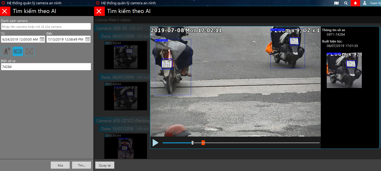 License plate search and recognition application