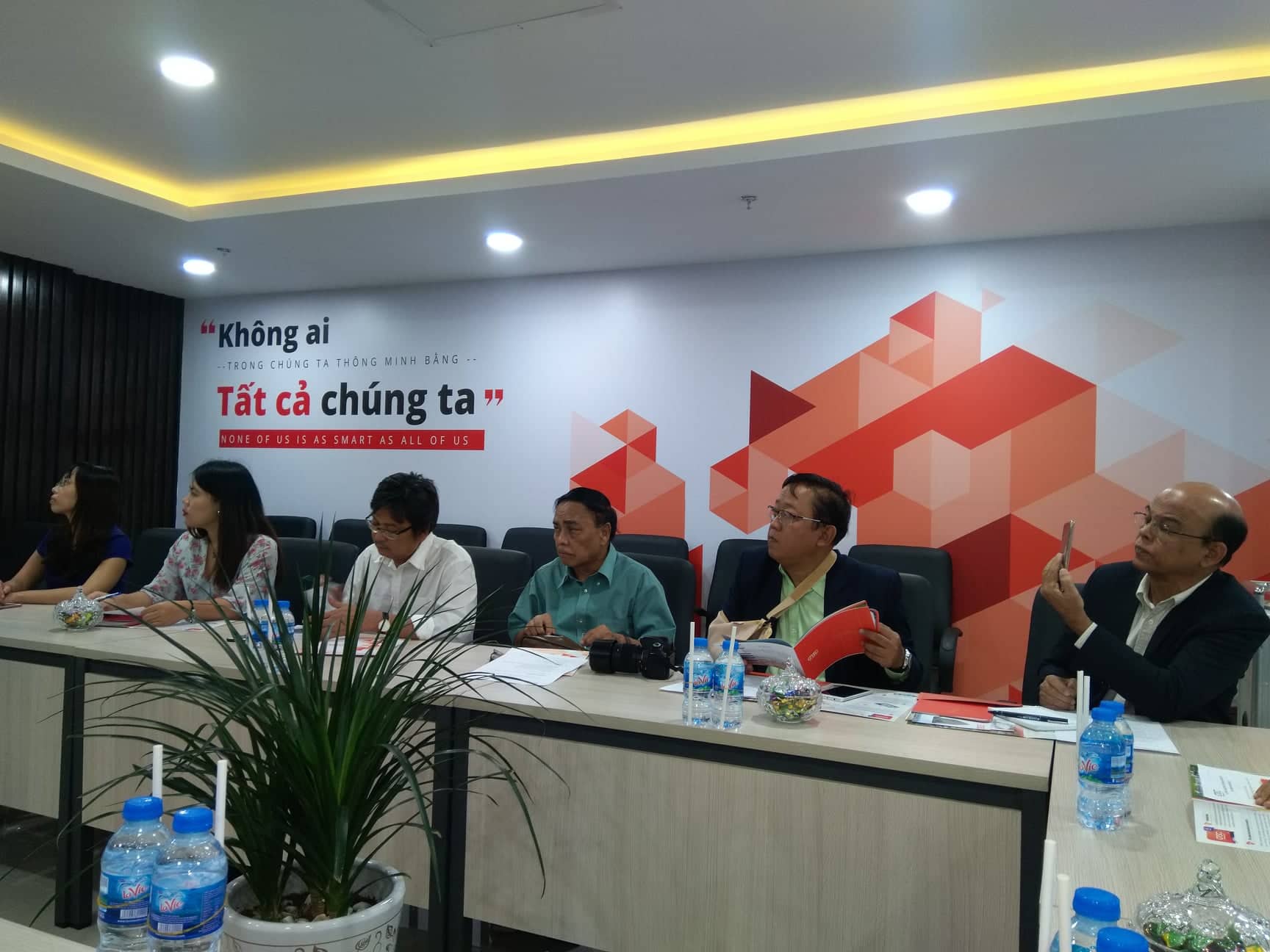Myanmar journalists at the meeting at QTSC