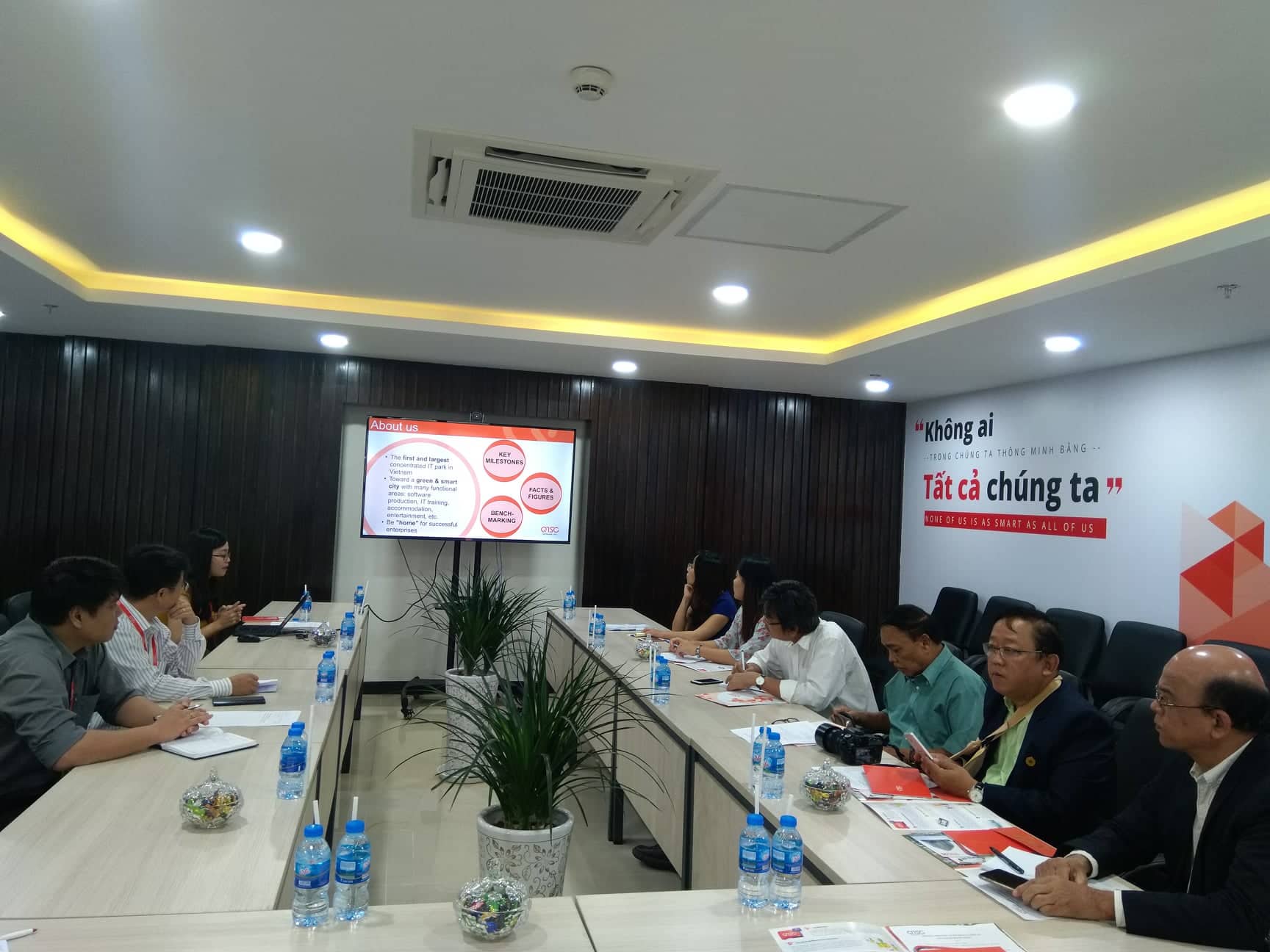 Myanmar journalists at the meeting at QTSC