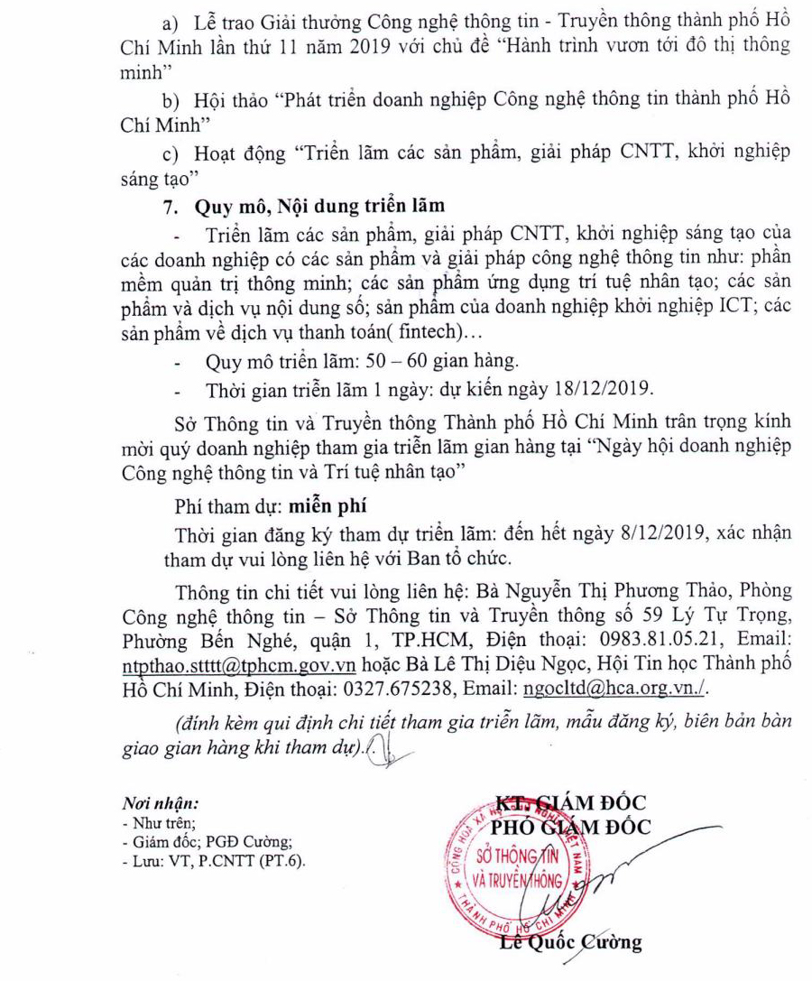Mời tham gia triển lãm "Ngày hội doanh nghiệp Công nghệ thông tin và Trí tuệ nhân tạo"