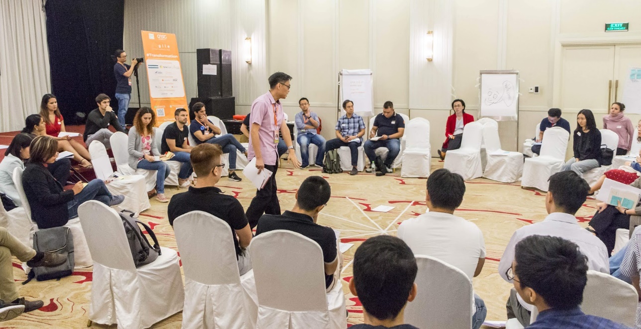 Programmers listened to speakers’ presentation