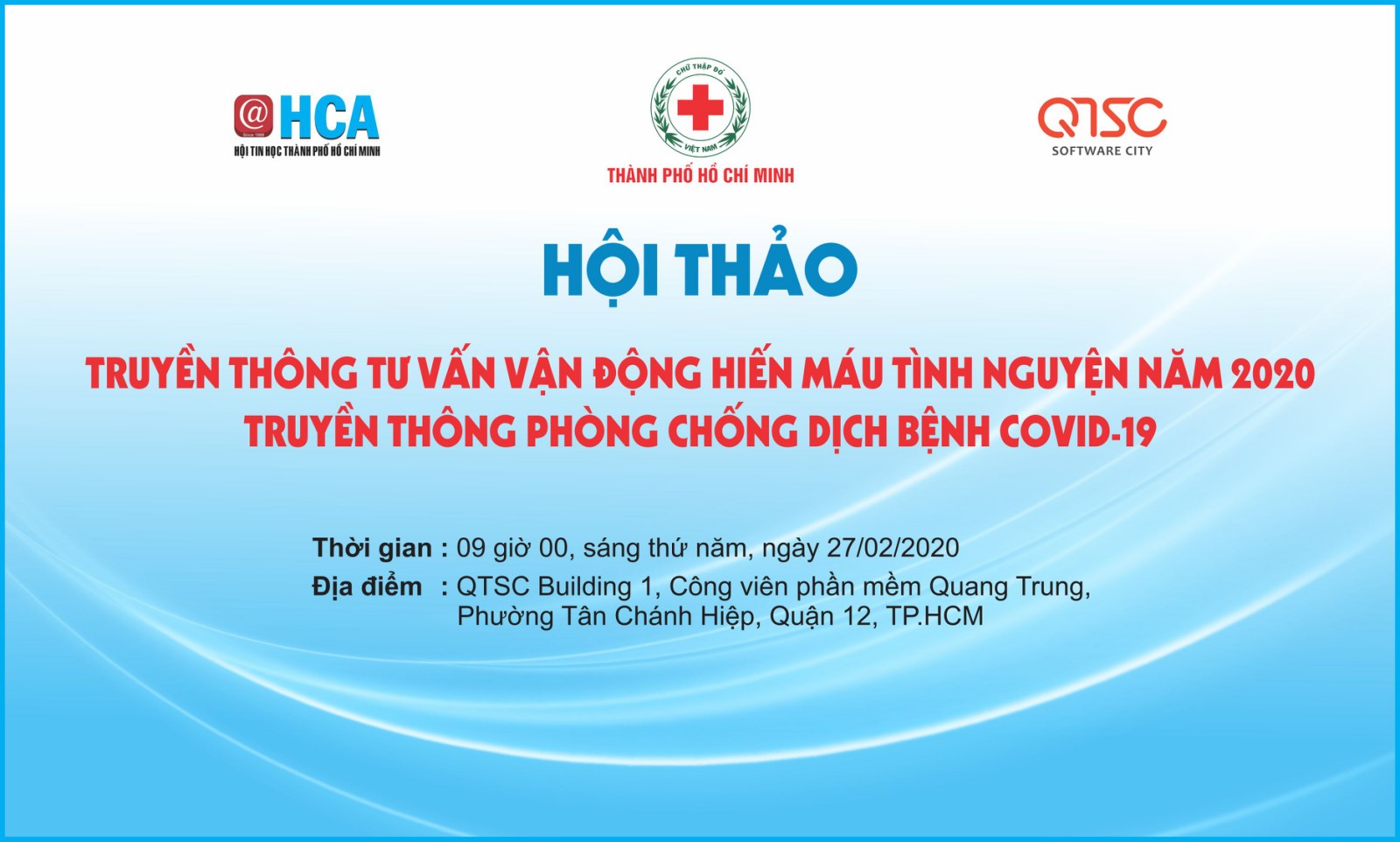 Mời tham dự chương trình truyền thông vận động hiến máu và phòng, chống dịch bệnh cho vi rút Covid-19 gây ra