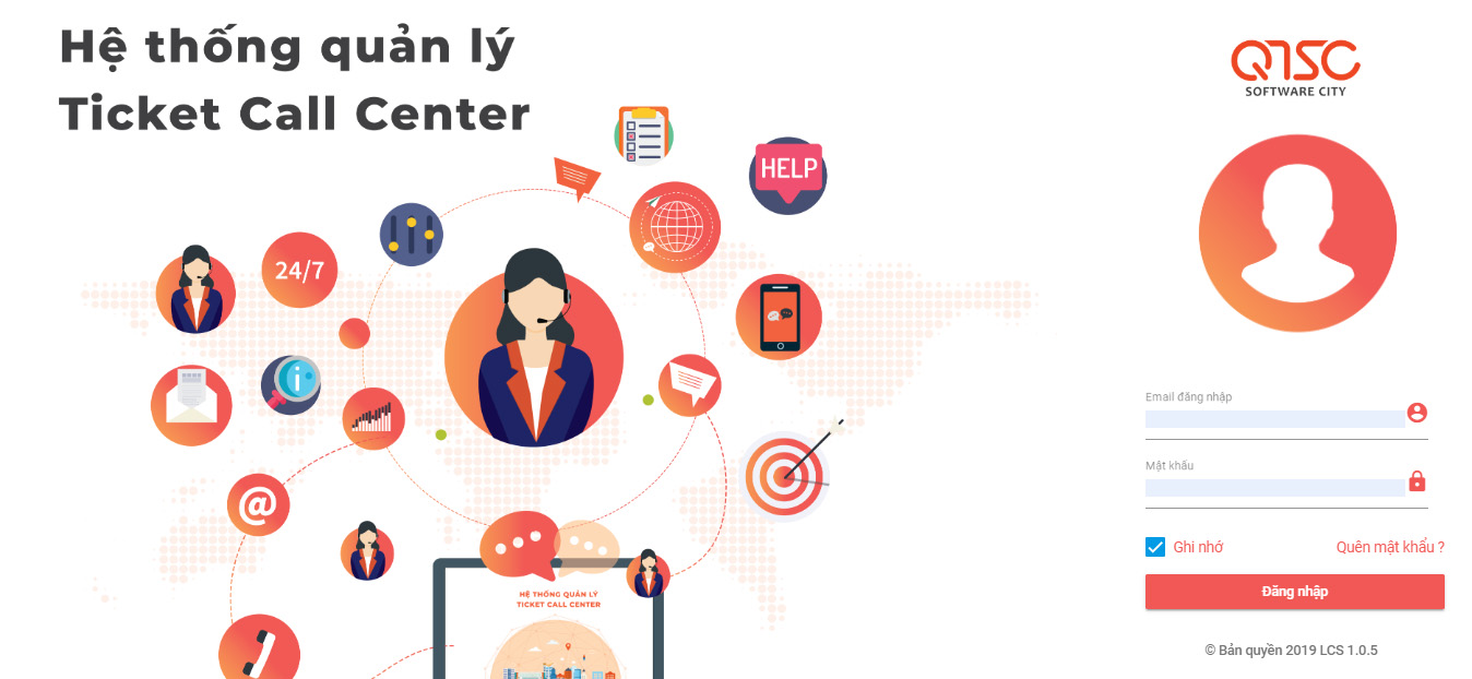 Hình 1: Hệ thống quản lý Ticket Call Center của QTSC