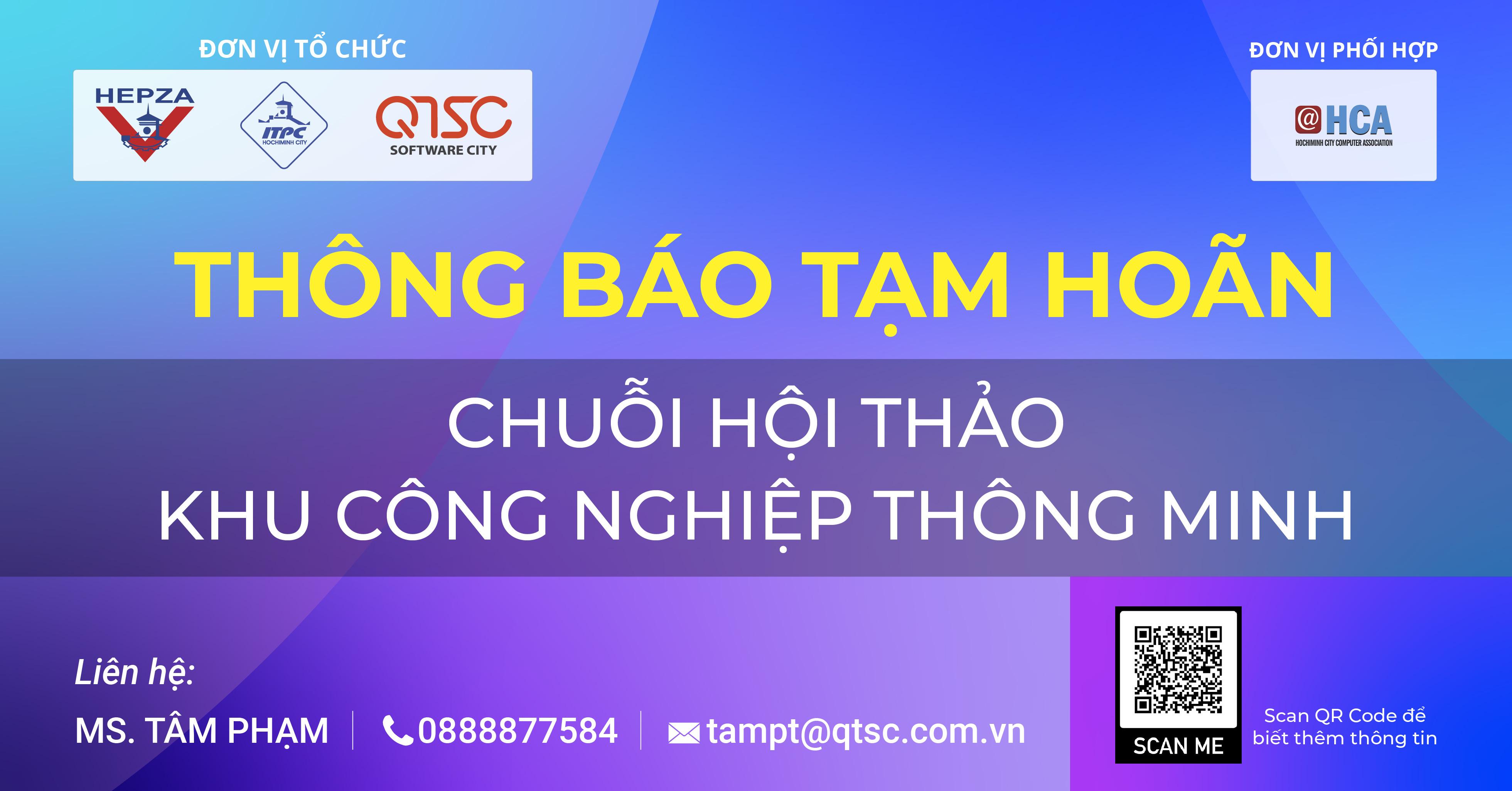 Thông báo tạm hoãn thời gian tổ chức “Chuỗi hội thảo Khu công nghiệp thông minh”