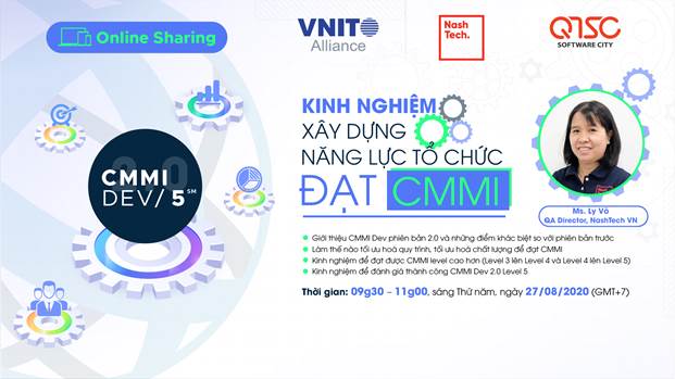 Mời tham gia buổi chia sẻ online về chủ đề Xây dựng năng lực tổ chức đạt CMMI