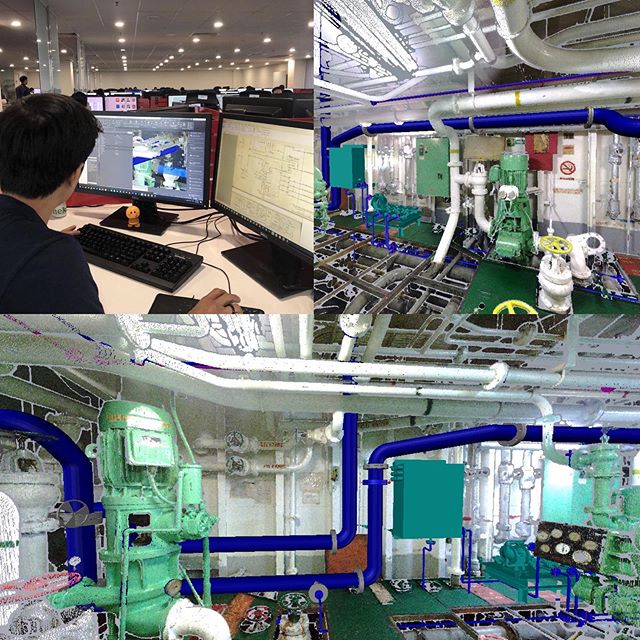 A ship's engine room after scanning