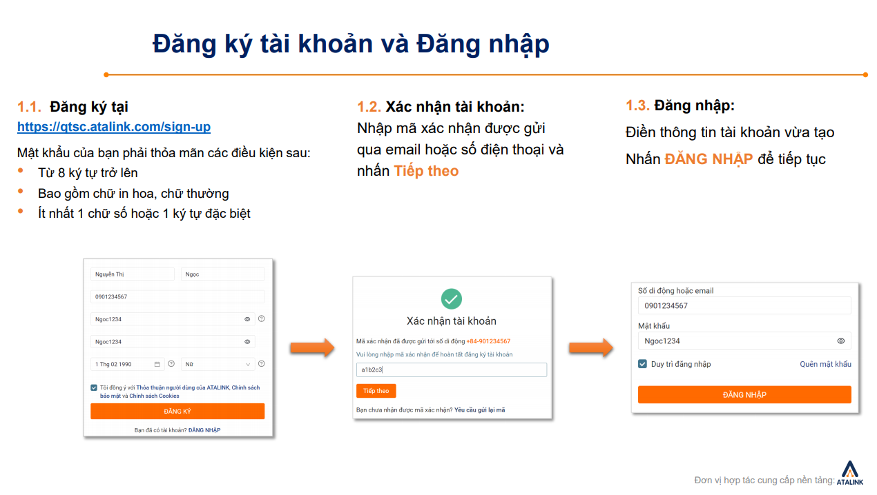 Hình 1, 2: Hướng dẫn đăng ký tài khoản tại hệ thống phần mềm phòng, chống và đánh giá nguy cơ lây nhiễm dịch bệnh COVID-19 tại Công viên phần mềm Quang Trung