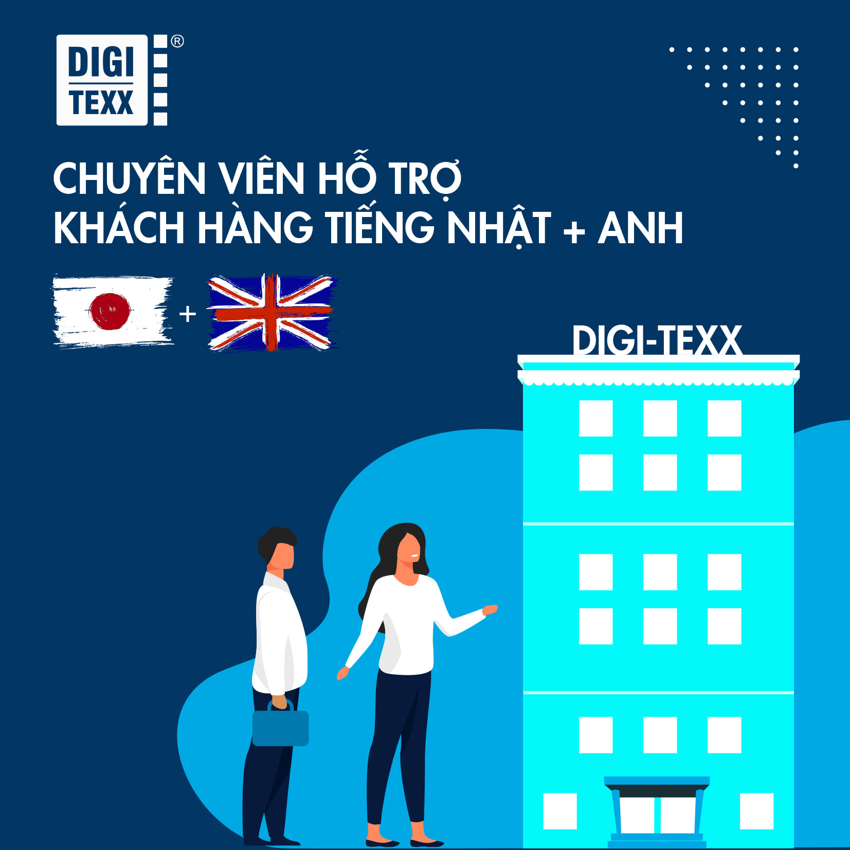DIGI-TEXX tuyển dụng Chuyên viên cho Khối dự án tiếng Đức/Anh/Nhật