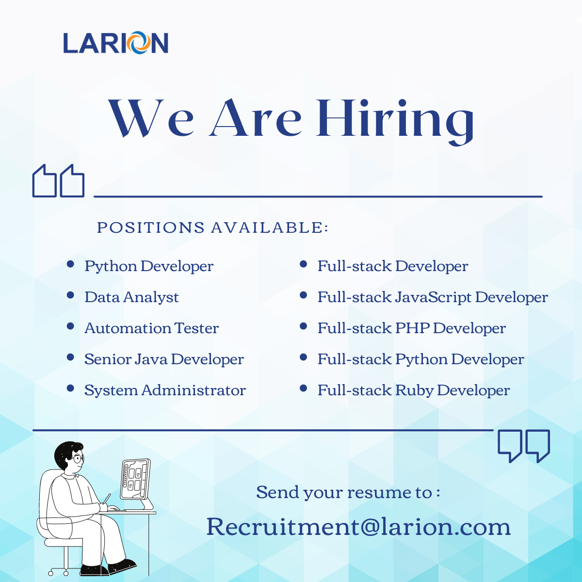 Job opportunities at LARION