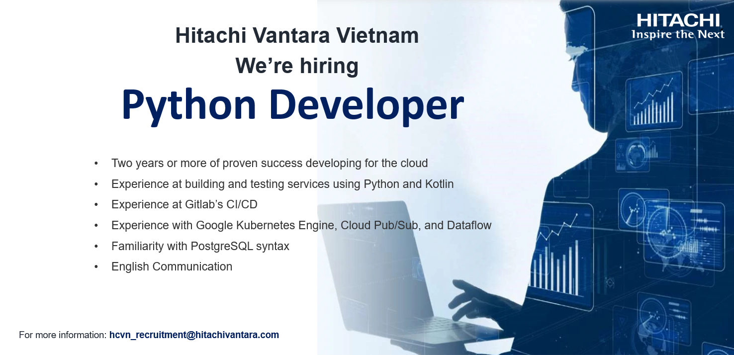Hitachi Vantara Vietnam is hiring Python Developer