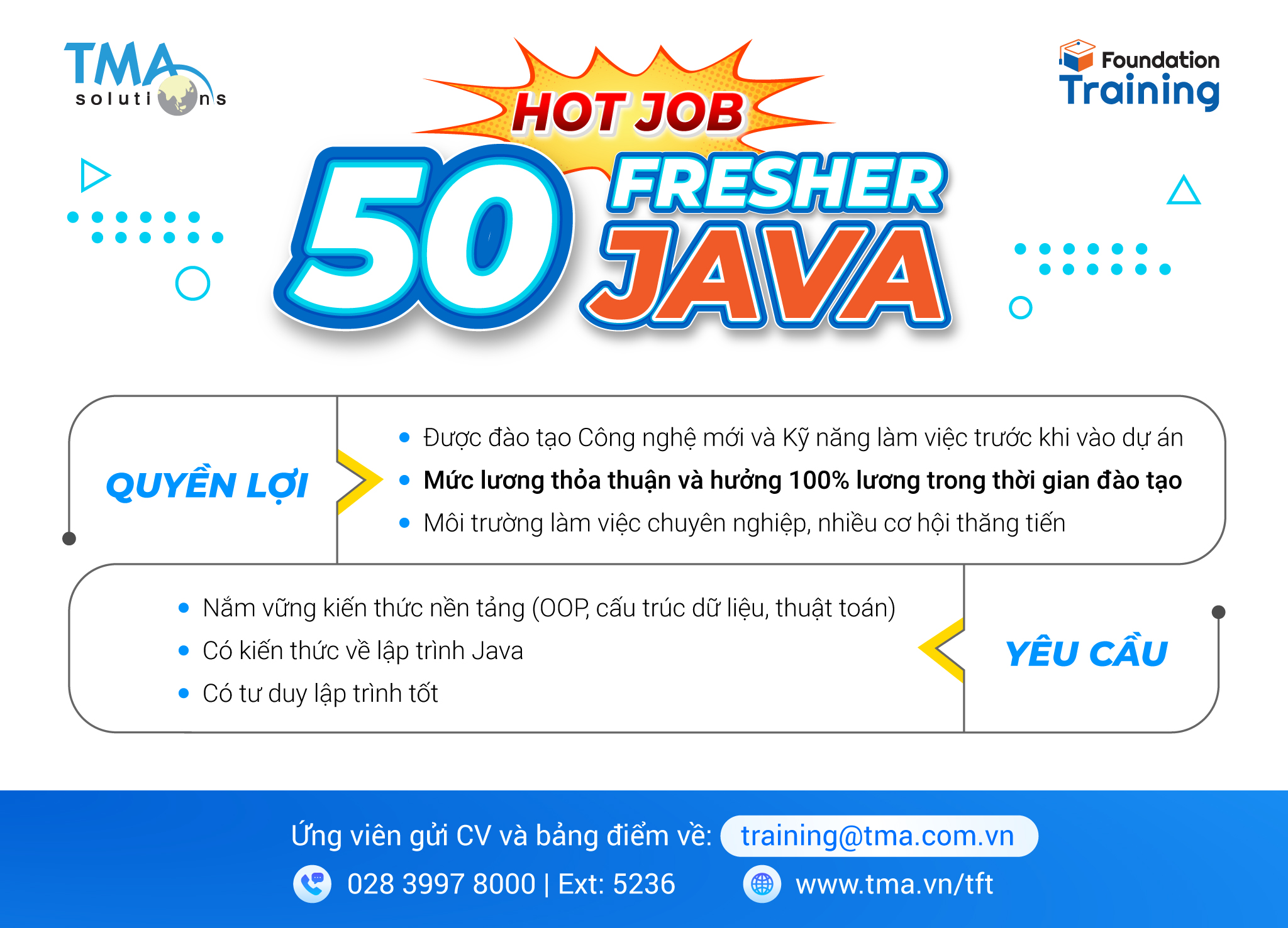 TMA tuyển dụng 50 Fresher Java