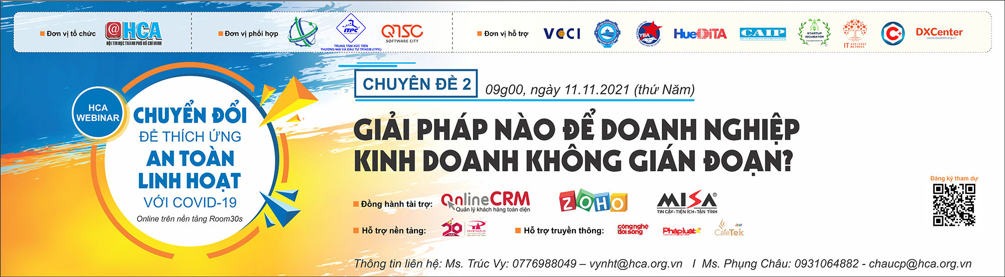 Mời tham dự HCA Webinar - Chuyên đề 2: Giải pháp nào để doanh nghiệp kinh doanh không gián đoạn?