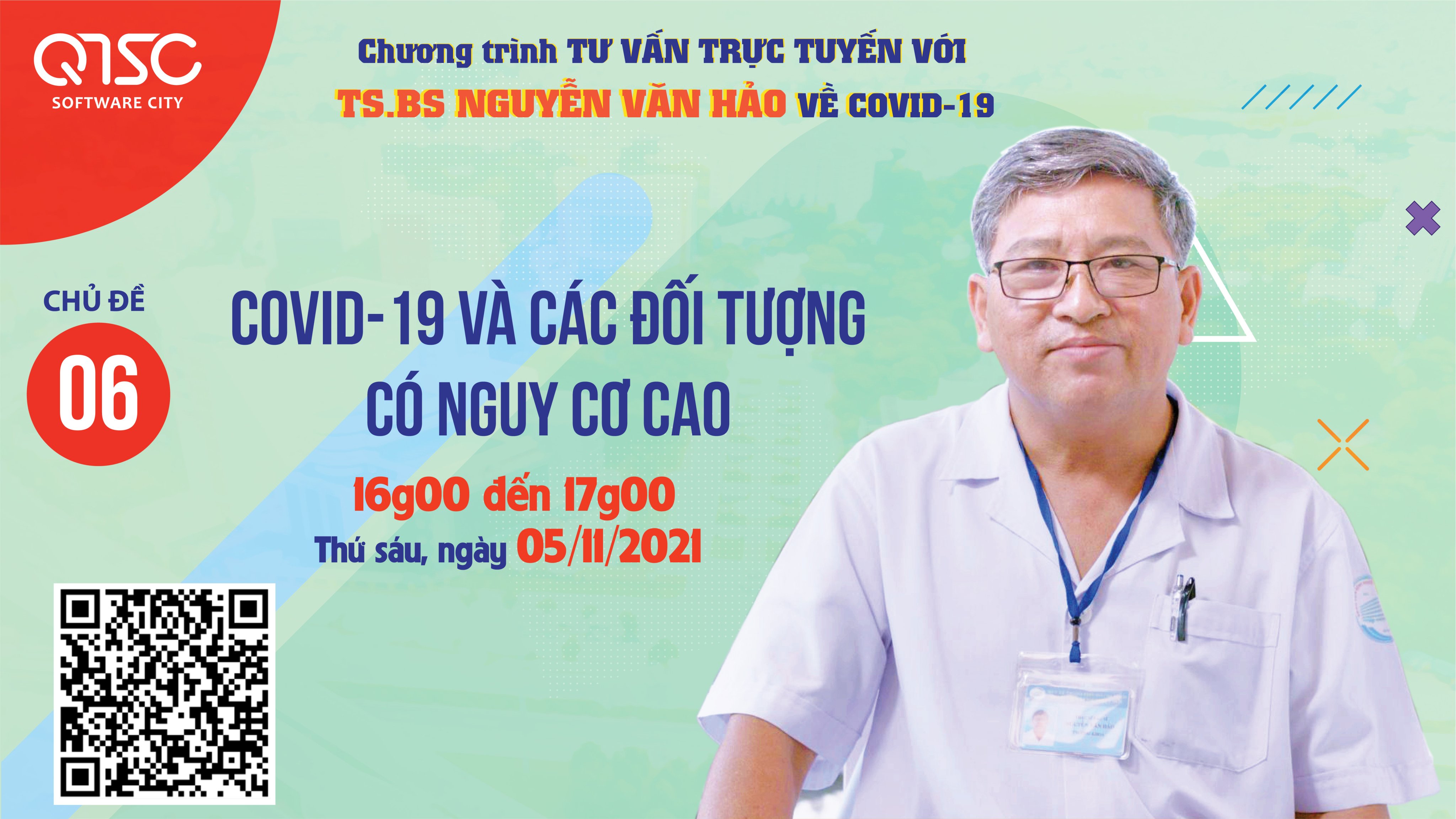 16g00 đến 17g00, Thứ sáu ngày 05/11/2021 với chủ đề “Covid-19 và các đối tượng có nguy cơ cao”