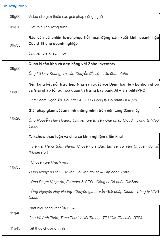 HCA Webinar - Chuyên đề 3: Hướng đi nào để doanh nghiệp phục hồi hiệu quả tình hình sản xuất, kinh doanh?