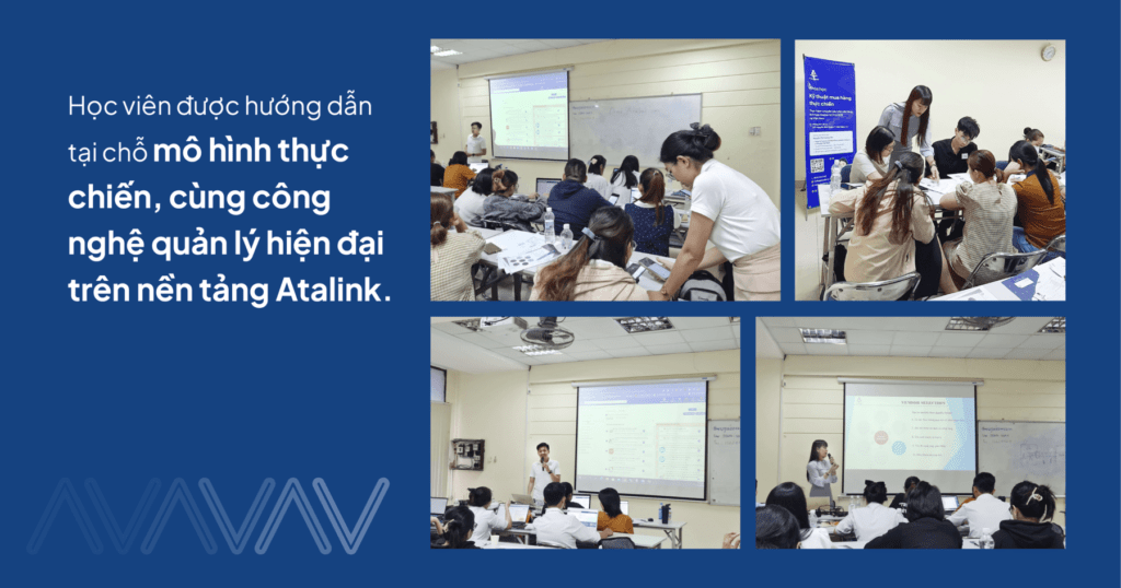 Tham gia khóa học, học viên được hướng dẫn tận tình, chu đáo bởi đội ngũ hỗ trợ đến từ Atademy và Atalink.