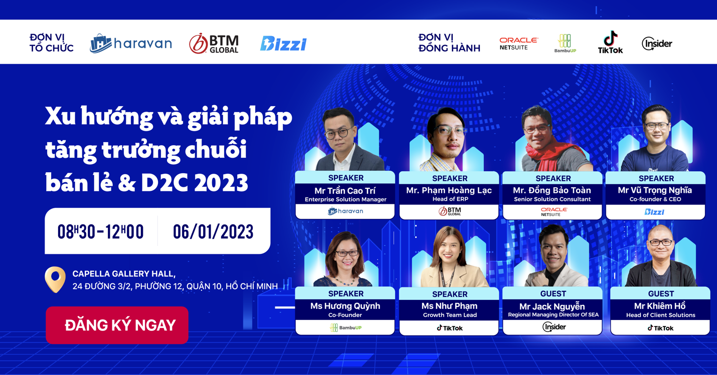 "Xu hướng và giải pháp tăng trưởng chuỗi bán lẻ & D2C 2023"