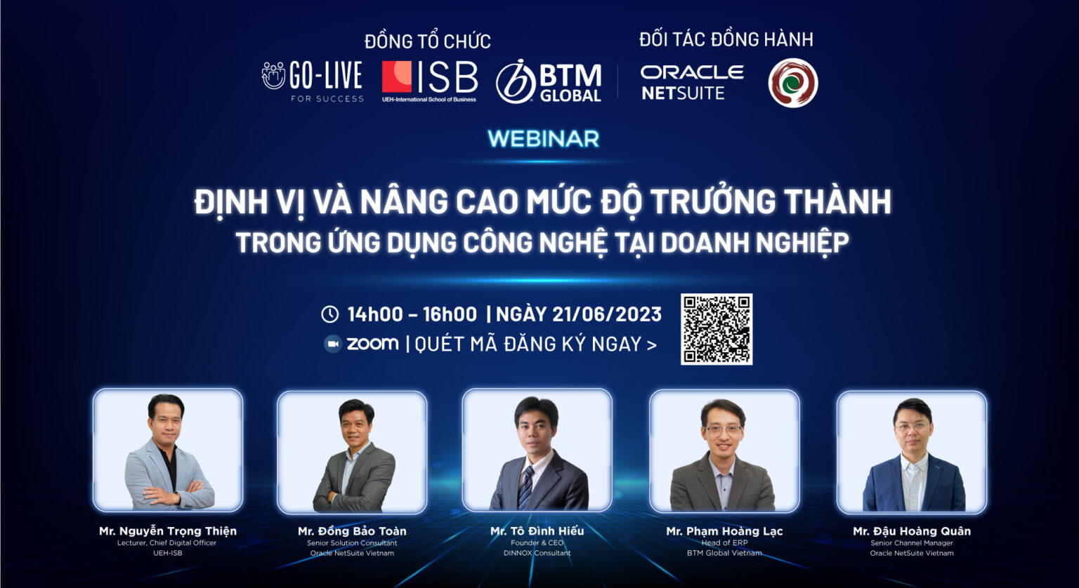 Banner Webinar – Định vị và nâng cao mức độ trưởng thành trong ứng dụng Công nghệ tại Doanh nghiệp