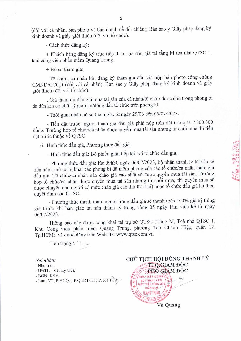 Thông báo v/v Bán thanh lý máy lạnh