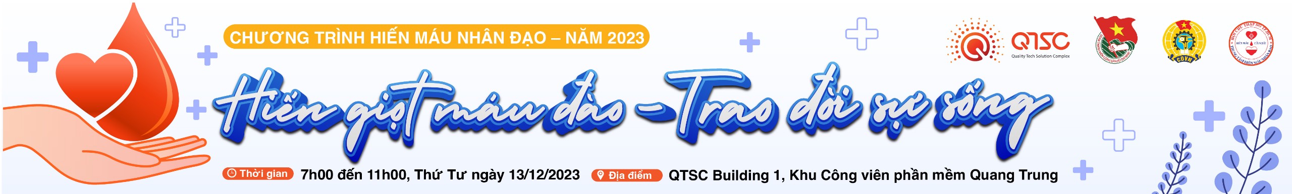 Mời tham gia chương trình Hiến máu nhân đạo năm 2023 tại QTSC