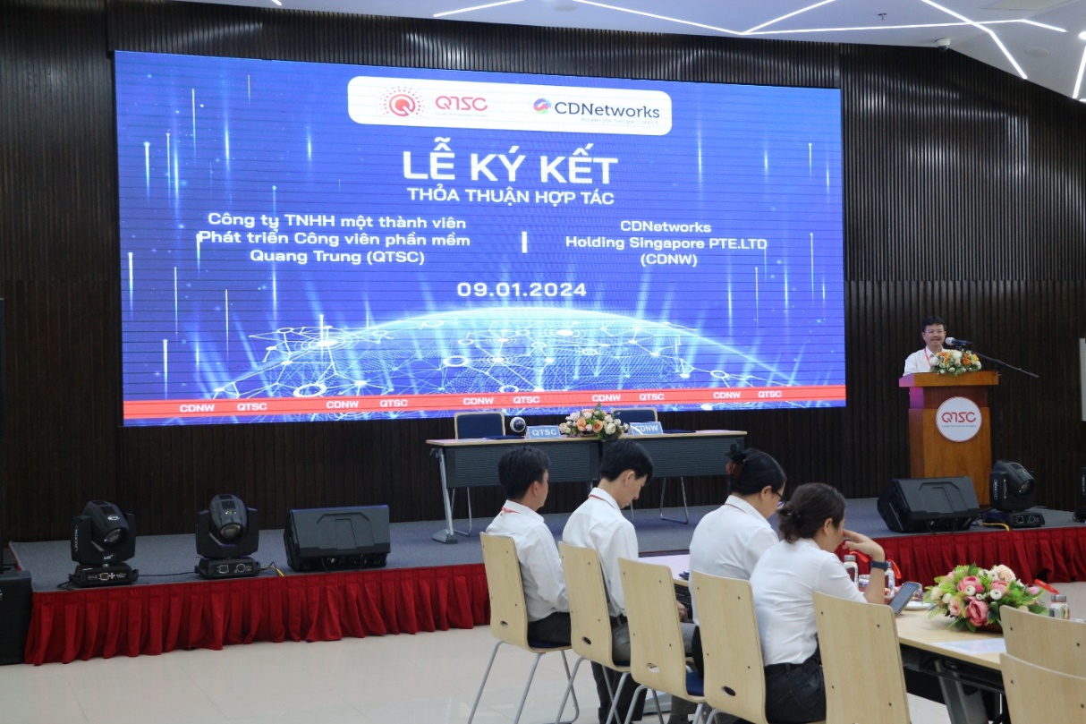 Ông Trần Hữu Dũng – Chủ tịch HĐTV QTSC phát biểu tại buổi ký kết