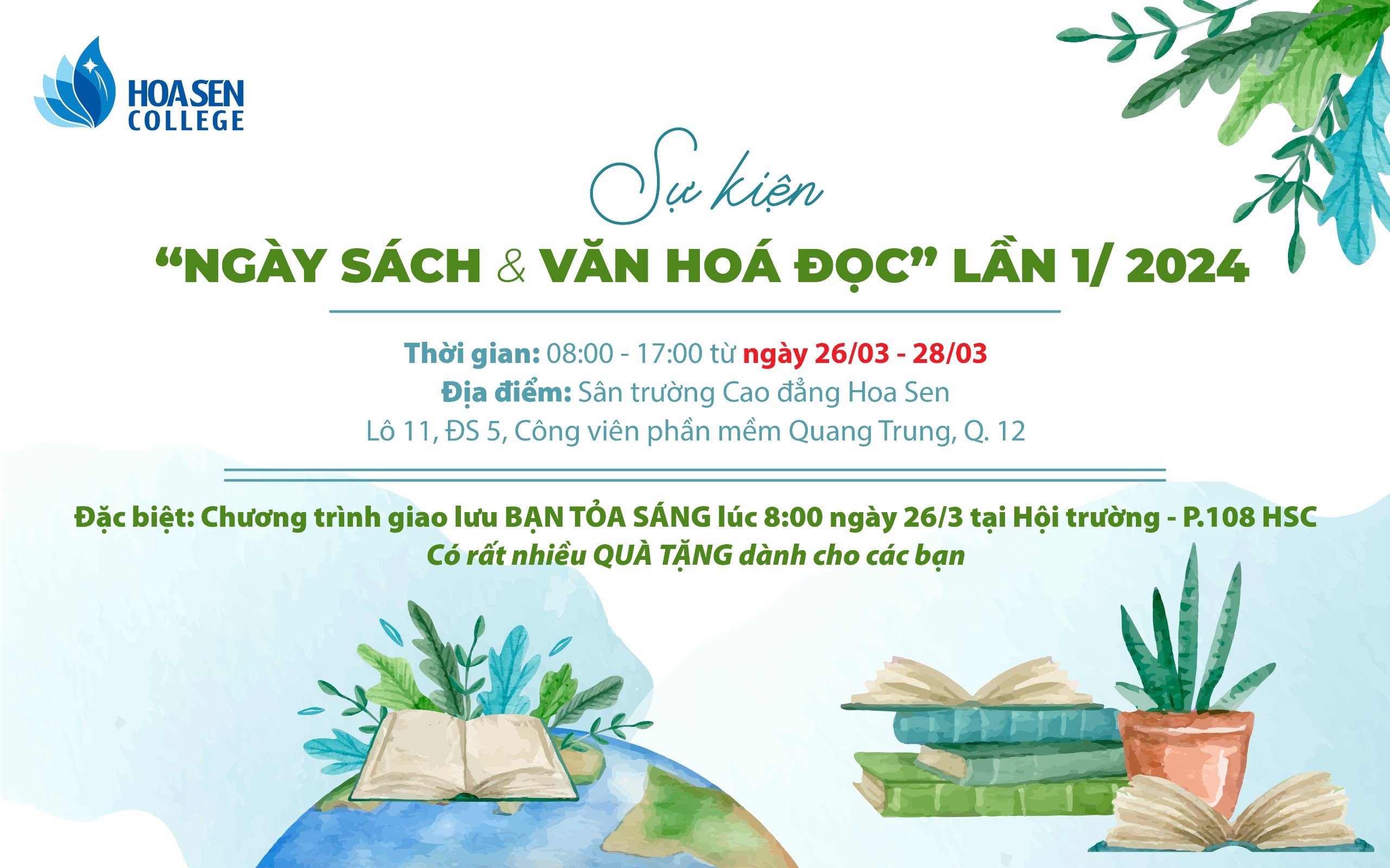 [Hoa Sen College] Ngày hội sách và văn hoá đọc lần 1 năm 2024