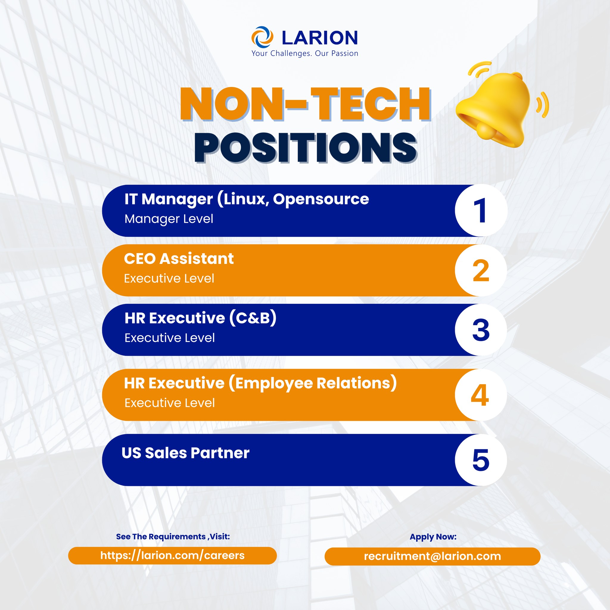 Job opportunities at LARION