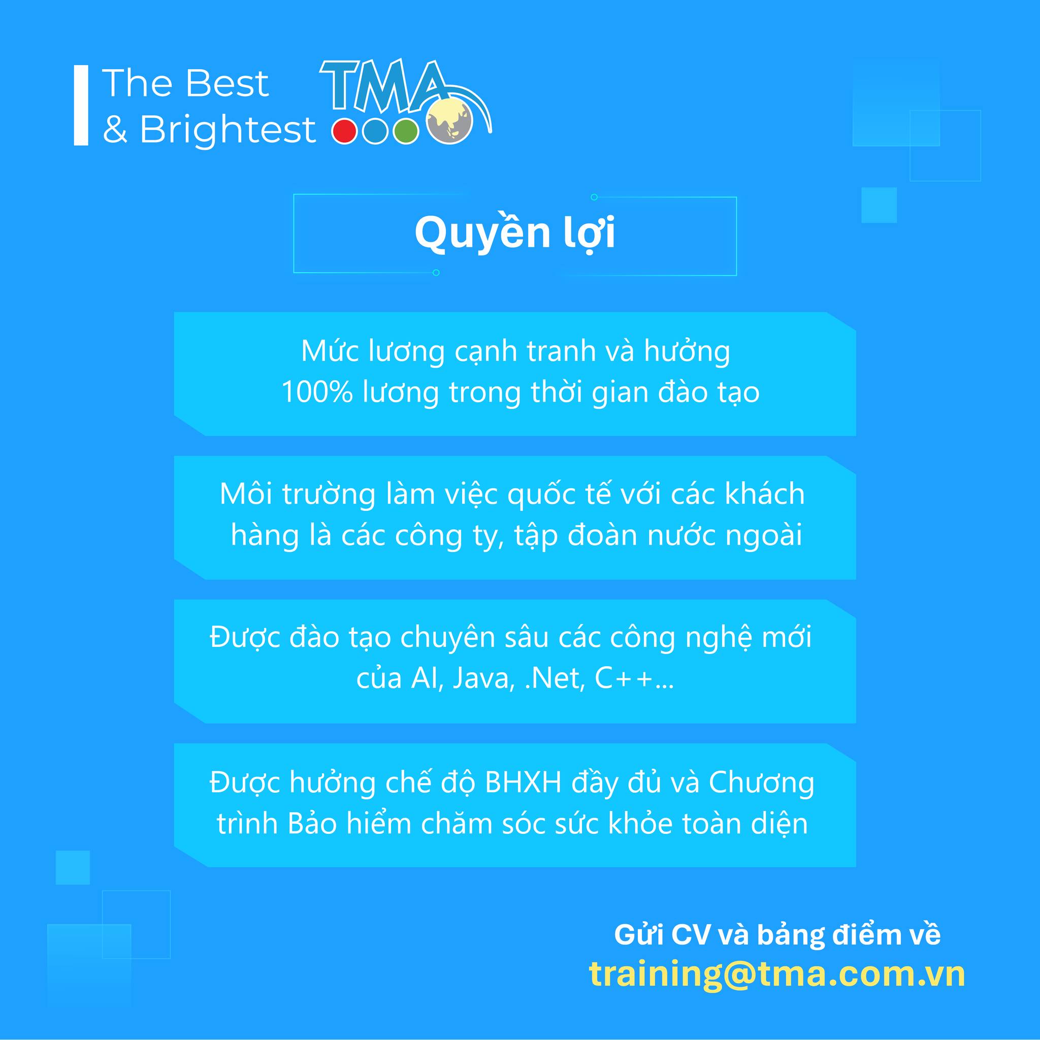 TMA tuyển dụng 50 Fresher