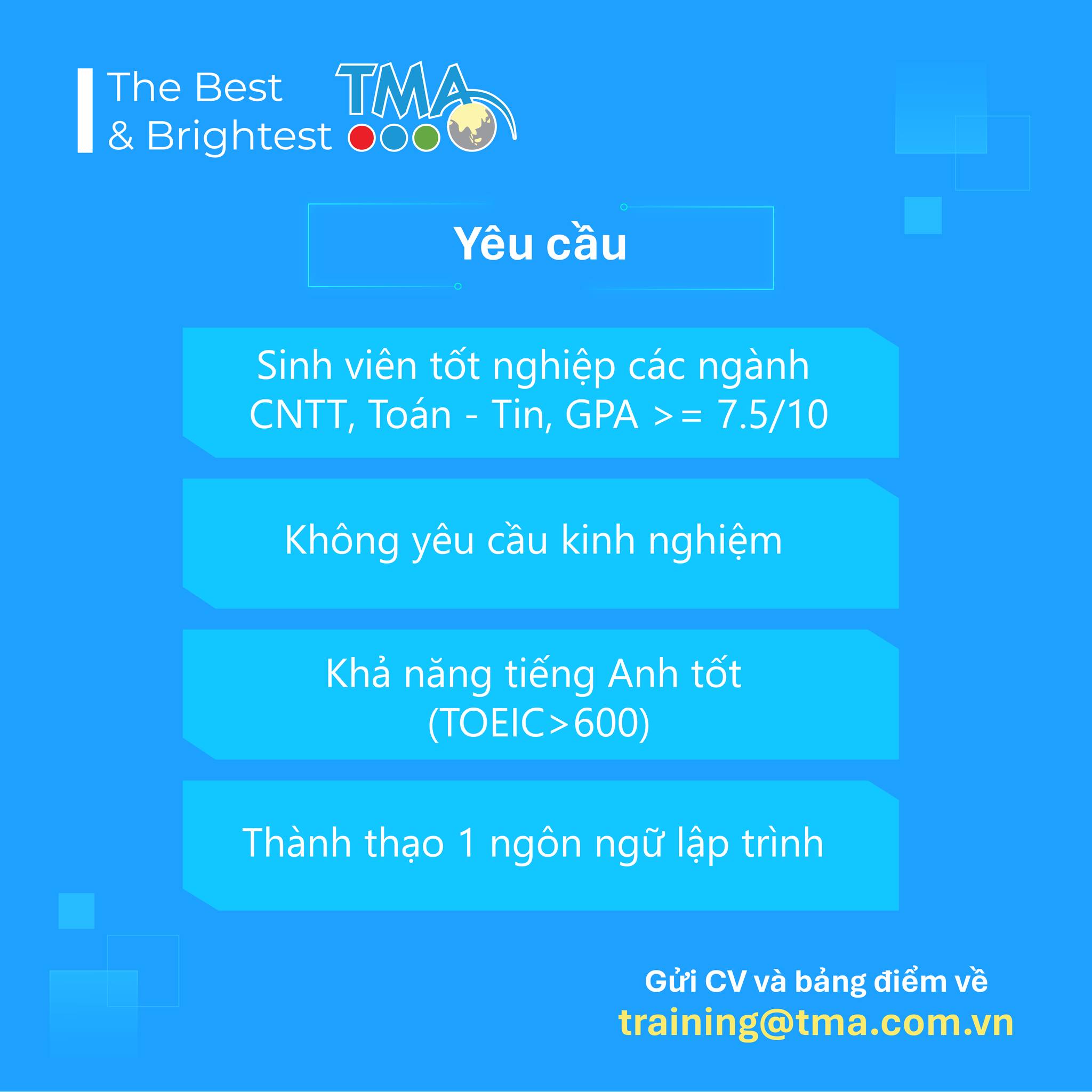 TMA tuyển dụng 50 Fresher