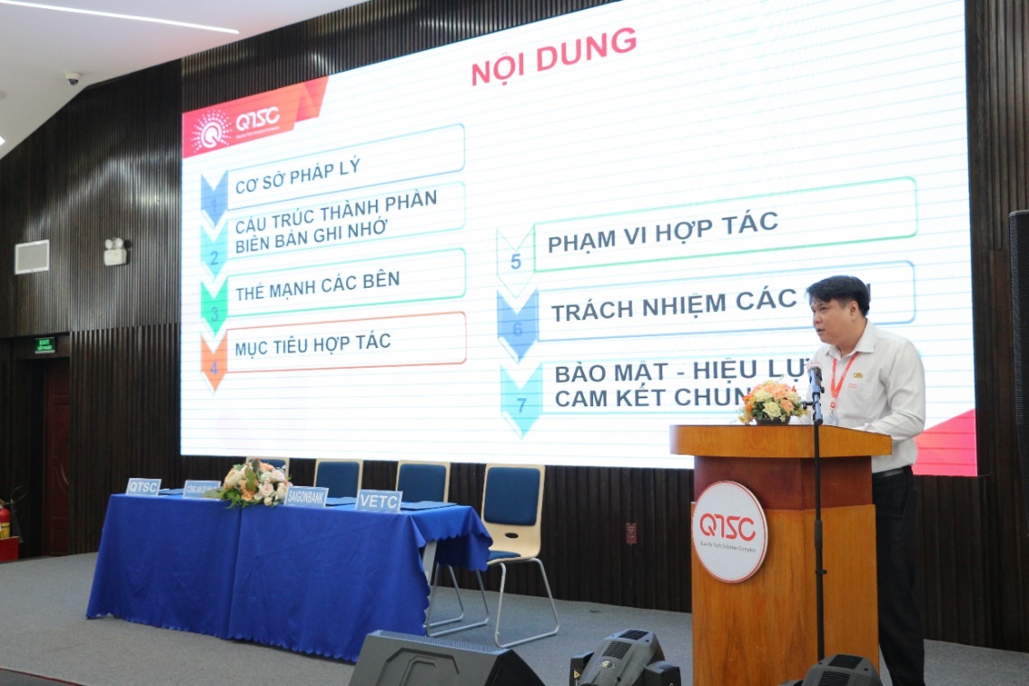 Mr. Phan Phuong Tung – Head of Sales Department of QTSC, provided an overview of the MoU