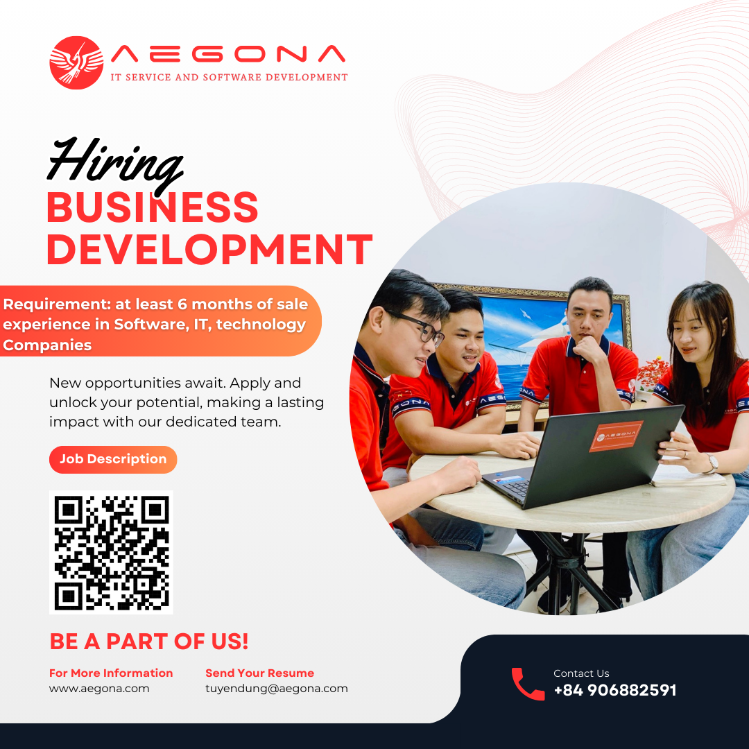 Aegona tuyển dụng vị trí Business Development/Sales Executive/Account Executive