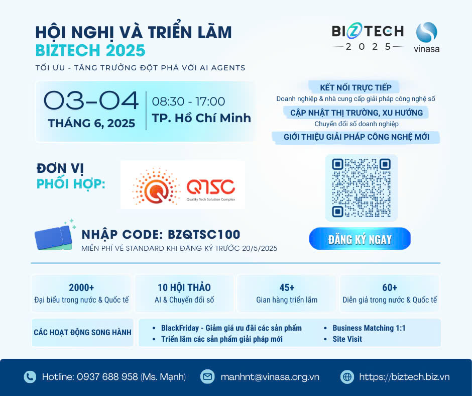 QTSC mời doanh nghiệp tham gia chương trình BIZTECH 2025 - Chính sách ưu đãi