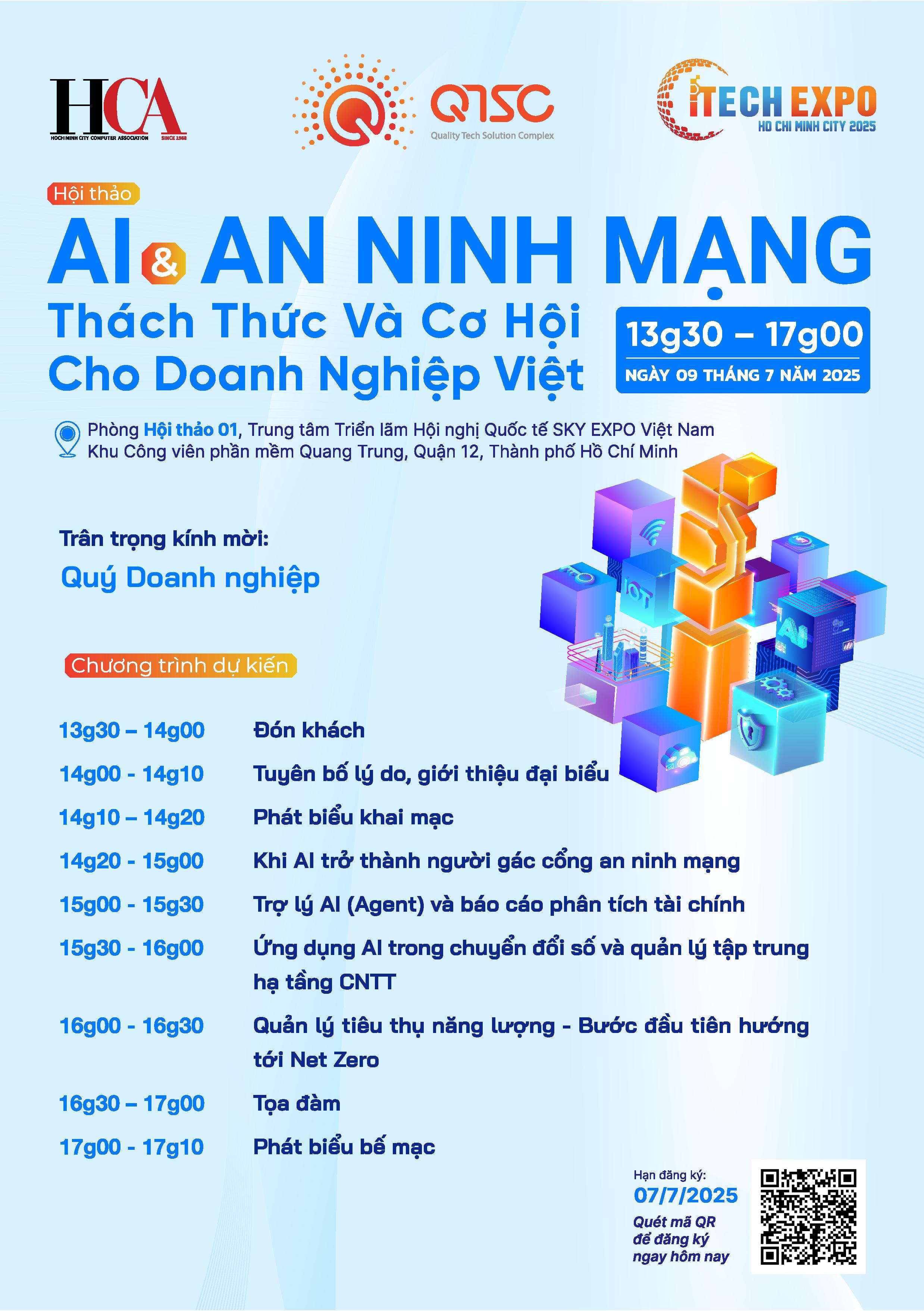 Mời tham gia Hội thảo "AI & An ninh mạng - Thách thức và cơ hội cho doanh nghiệp Việt"