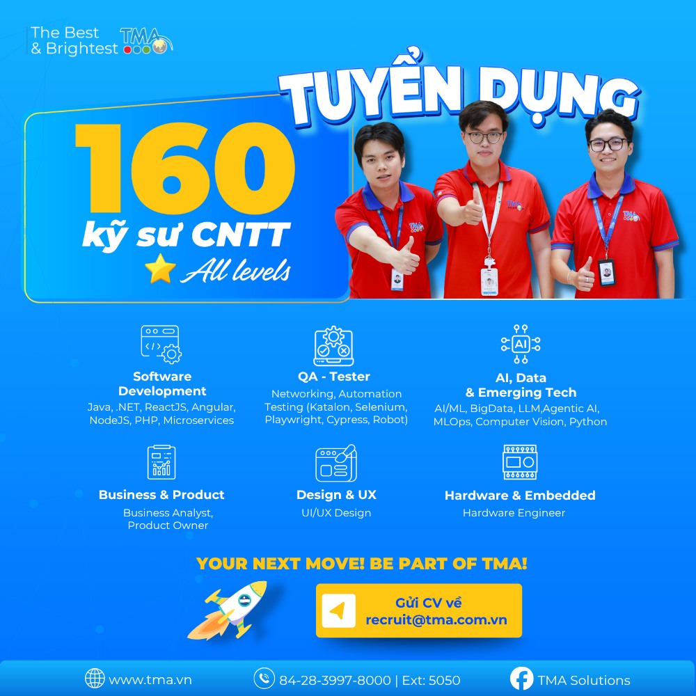 TMA is hiring 160 IT Engineers (All levels)