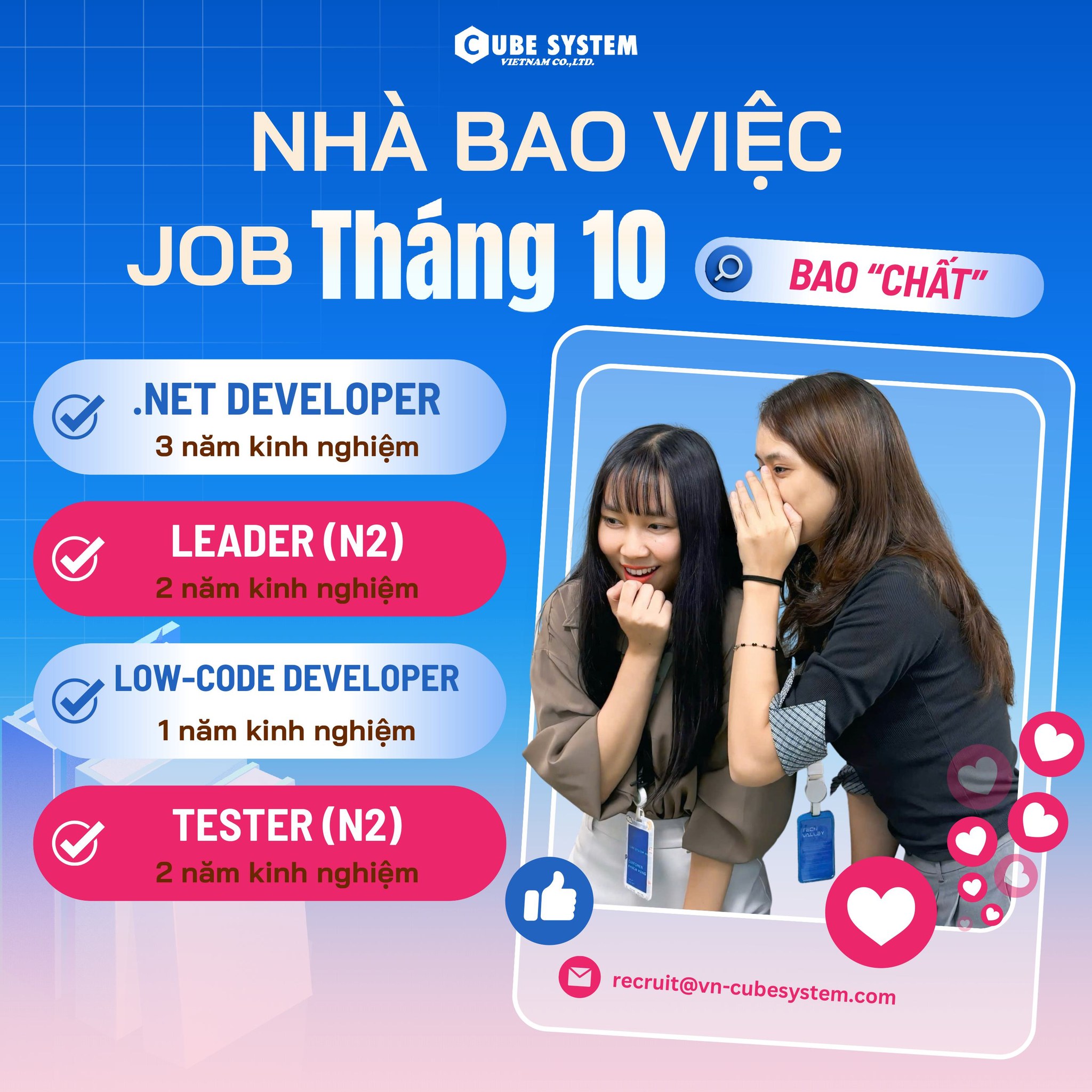 Cube System Vietnam tuyển dụng nhiều vị trí