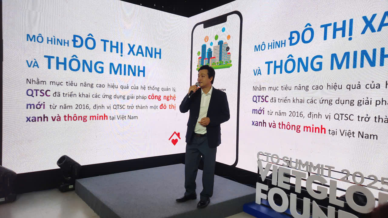 Đại diện QTSC trình bày hai chủ đề thảo luận tại sự kiện