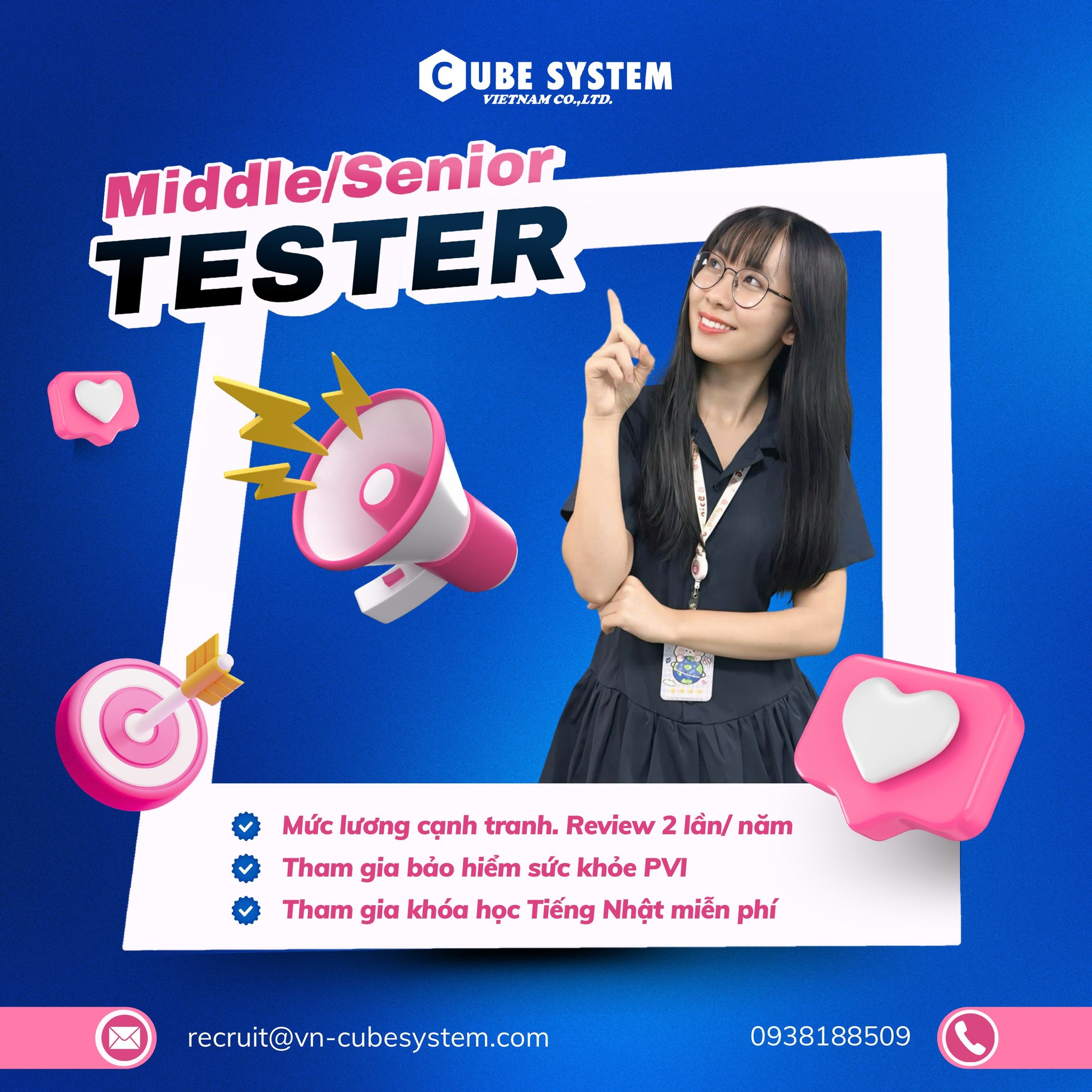 Cube System Vietnam is hiring Middle/Senior Tester