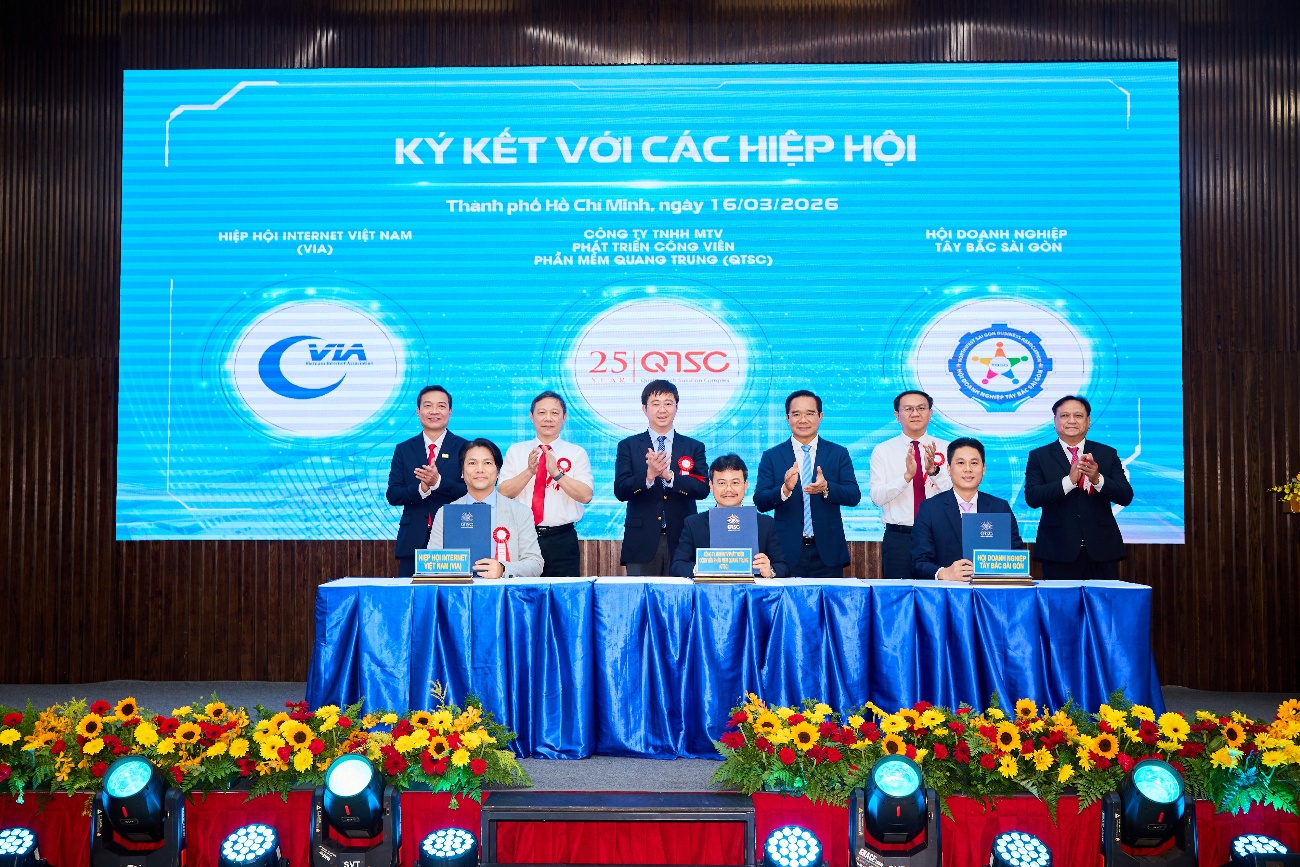 Ký kết hợp tác giữa QTSC và Hiệp hội Internet Việt Nam (VIA), Hội Doanh nghiệp Tây Bắc Sài Gòn