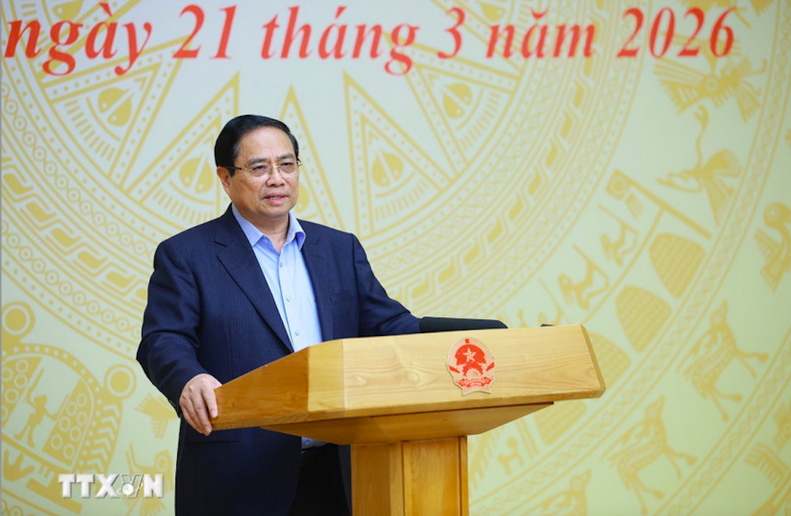 Thủ tướng Phạm Minh Chính chủ trì phiên họp của Ban Chỉ đạo An ninh mạng quốc gia - Ảnh: TTXVN.