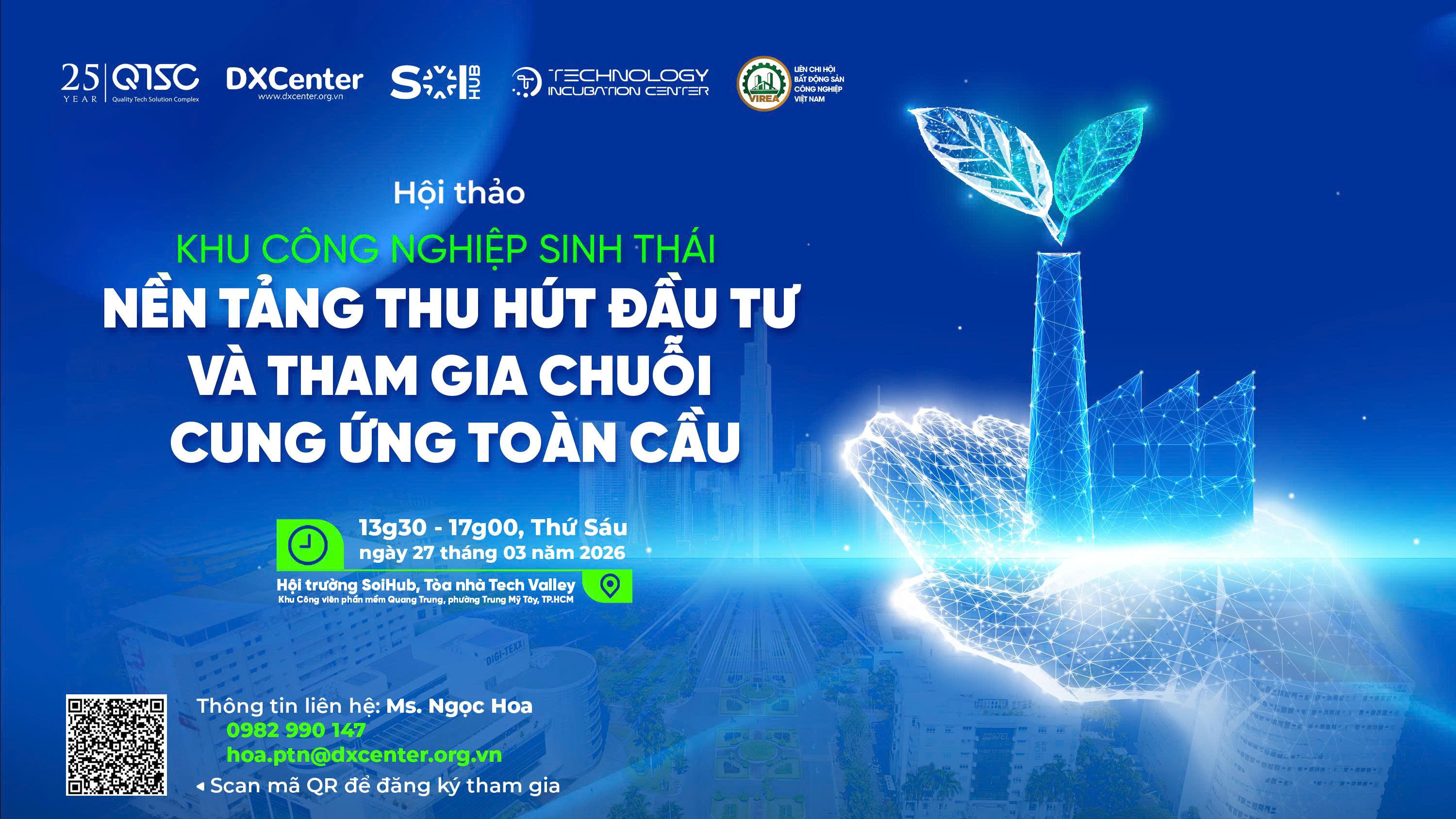 Mời tham dự Hội thảo “Khu công nghiệp sinh thái (EIP) – Nền tảng thu hút đầu tư và tham gia chuỗi cung ứng toàn cầu của TP.HCM”